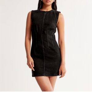 Abercrombie & Fitch Black Sleeveless Denim Mini Dress